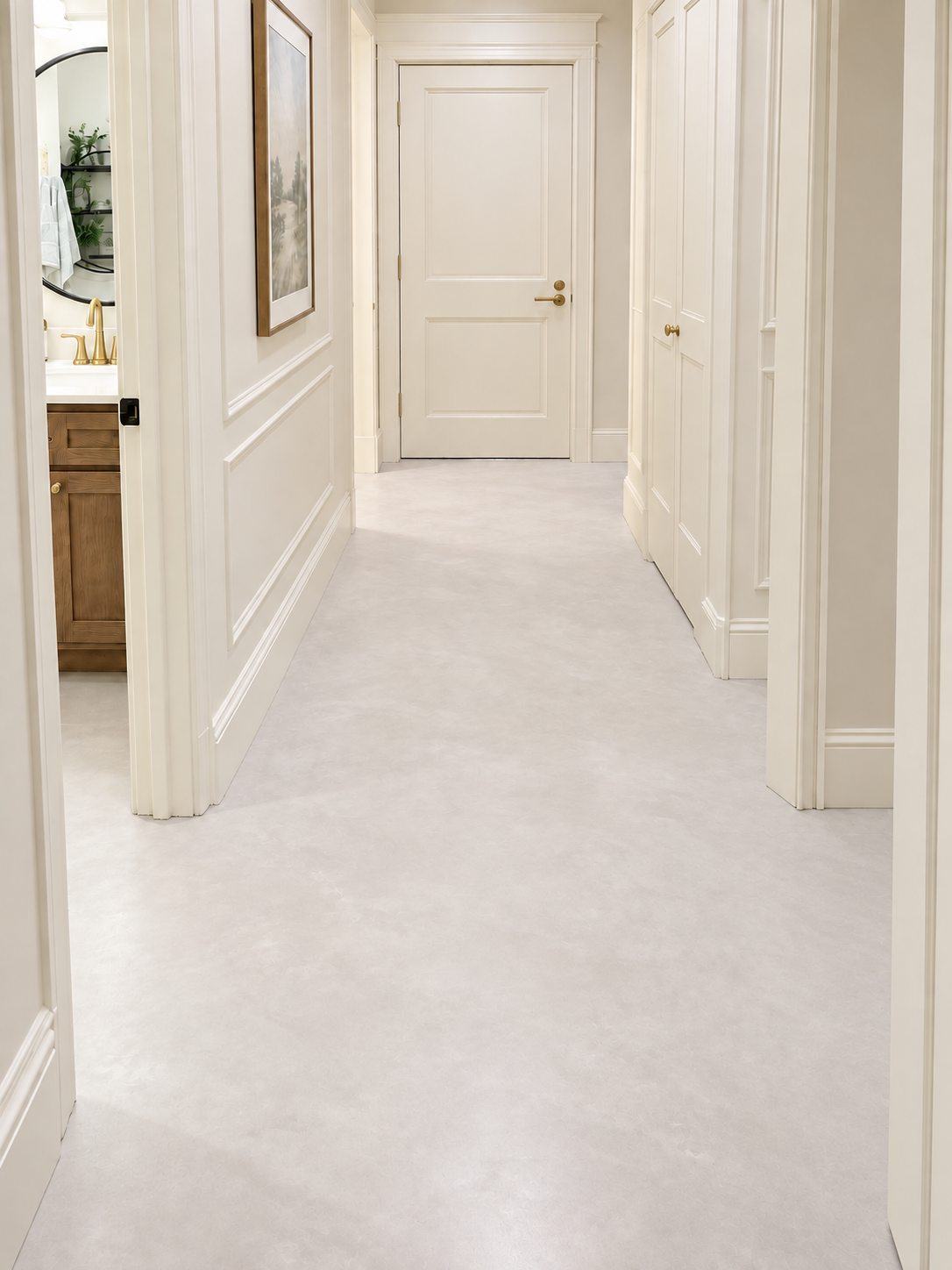 The same floor after microcement replaced the tile