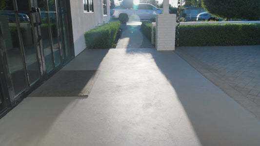 Microcement patio and driveway surface outdoors